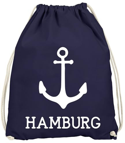 MoonWorks Turnbeutel mit Anker Aufdruck Hamburg Navy unisize