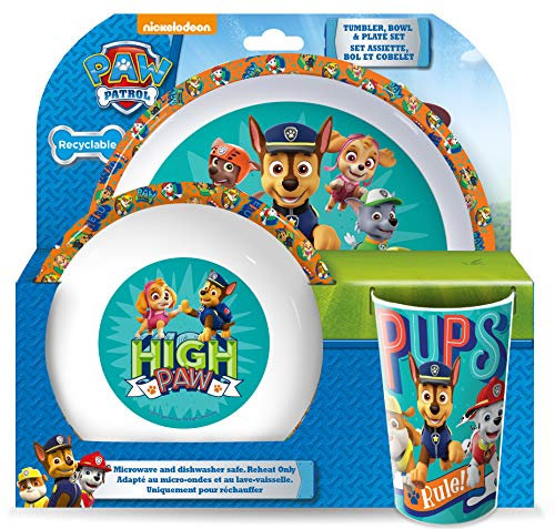 Paw Patrol Tumbler, Bowl and Plate Set, Multi-Colour, 8.5 x 23.5 x 23 cm