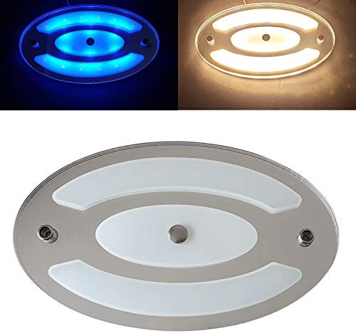 Marvix Plafonnier LED à intensité variable finition miroir avec interrupteur tactile pour caravane, camping-car et bateau 12 V 24 V 6 W