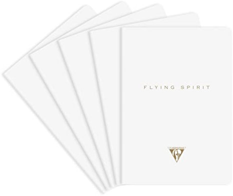 Clairefontaine 104536C - Packung mit 5 Hefte Flying, liniert DIN A5 48 Blatt, Weiß Motiven sortiert, 1 Pack
