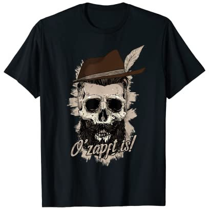Oktoberfest Totenkopf Skull O'zapft is Filzhut Skull Tshirt T-Shirt