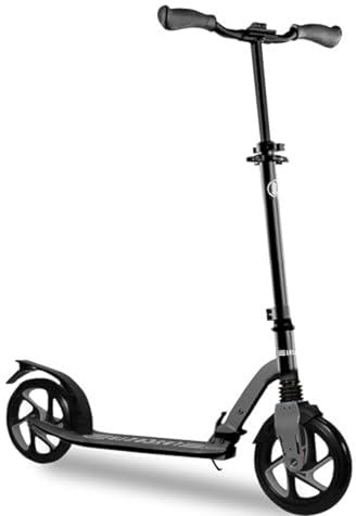 Lascoota Adult Kick Scooter - Black, 264 lb Capacity - Foldable Commuter Scooter for Adults with Front Suspension - Wear-Resistant Wheels & Adjustable Handlebar Height