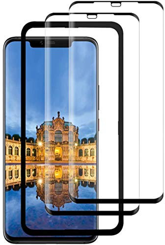 CQSZ Mate 20 Pro gehärtetes Glas Vollständige Abdeckung [2 Stück],3D Gebogen 9H Härte mit Positionierhilf [Anti-Kratzen] Anti-Fingerabdruck Anti-Öl für Huawei Mate 20 Pro