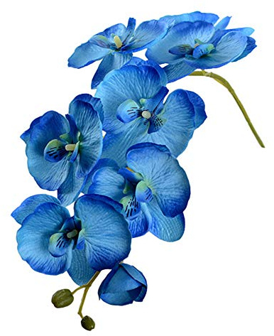FafSgwq Künstliche Blume, 1 Stück, künstliche Blume, Schmetterling, Orchidee, Garten, DIY, Hochzeit, Party, Desktop-Deko, Schaufensterform, Blau