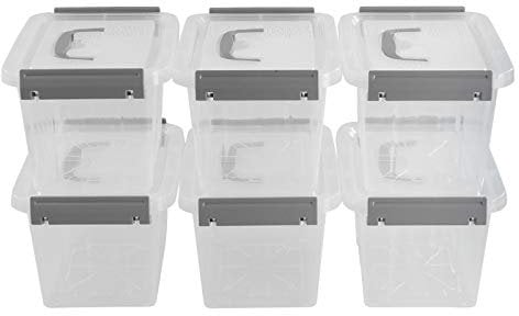 Joyeen Plastic Small Boxes, Clear Storage Boxes with Lids Set of 6