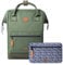 Cabaïa - Adventurer Rucksack Seoul Maxi 23L - Wasserabweisend - Laptopfach bis zu 15 Zoll - 2 Vordertaschen - vegan zertifiziert - Rucksack für Reisen und Arbeit, Damen & Herren - Grün