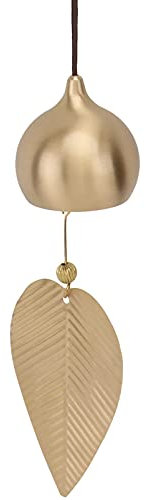 - Campanello a vintage con foglie di metallo giapponese, campanella a da appendere, per esterni, patio, casa, giardino, tempio, decorazione a forma di goccia d'acqua