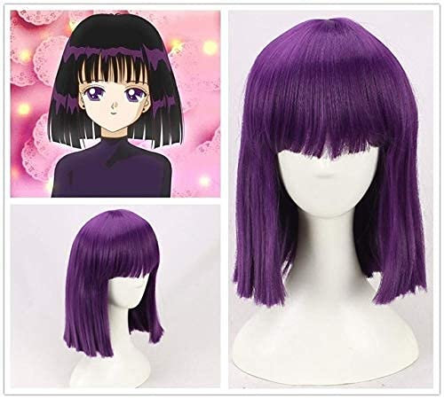 Chtom Sailor Moon Mercury Mars Jupiter Venus Uranus Neptun Pluto Saturn Chibi USA Cosplay Perücken für Halloween Party, Sailor Saturn Perücke