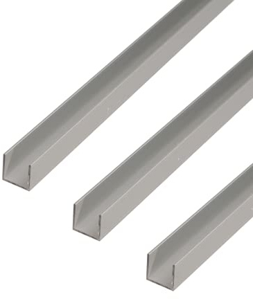 Alberts 498375 U-Profil | Aluminium, silberfarbig eloxiert | 1000 x 20 x 20 mm | 3er Set