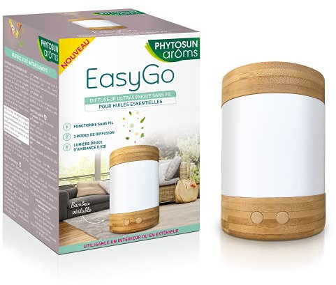 Phytosun arôms - Difusor ultrasónico inalámbrico de aceites esenciales - EasyGo - Nomad, funciona con batería