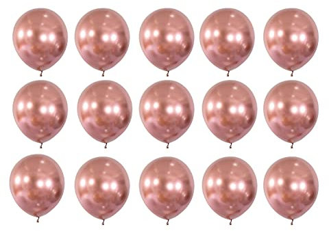 Jwssor Rose Gold Balloons,15 pcs 10 inch Metallic balloons,Latex Balloons for Birthday Wedding Party