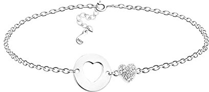 Sofia Milani - Damen Armband 925 Silber - mit Zirkonia Steinen - Kreis Herzen Anhänger - B0292
