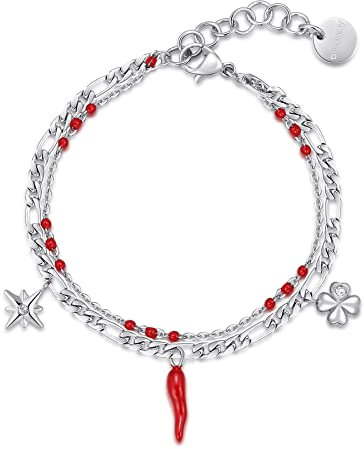 Brosway Bracciale Donna in Acciaio e Cristalli con Simbolo Cornetto/quadrifoglio | Collezione Chant - BAH64