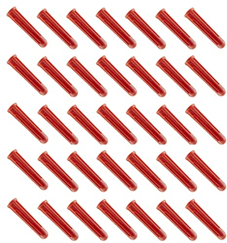 TERF® Hochwertige rote Dübel, 6 mm x 30 mm, robuste Dübel, Spreizdübel, 6,0 mm Lochdurchmesser, ideal für Stein, Ziegel oder Beton, 200 Stück