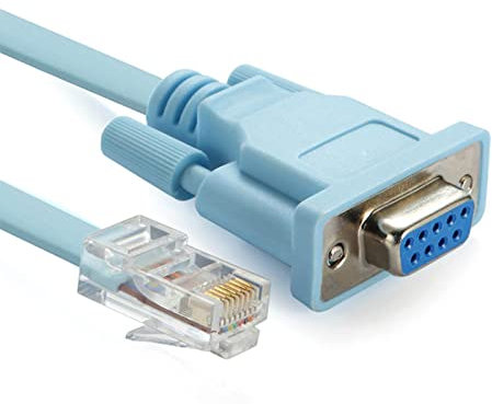 10Gtek RJ45 Male to DB9 RS232 Female Network Console Cable Adapter Converter for Cisco Switch Router, 1.8m / 5.94ft
