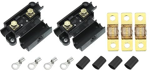 X AUTOHAUX Set 70A Fuse Kit 2 x ANS Holder 3 x 70 AMP Fuses Dual Battery
