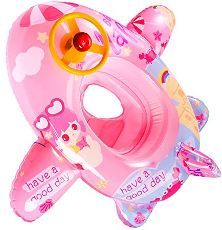 Baby Schwimmhilfe Schwimmen Ring Kinder Schwimmsitz mit Lenkrad-Griff Schwimmreifen Spielzeug Schwimmring PVC Schwimmen-Spielzeug für Kinder 1-5 Jahre alt