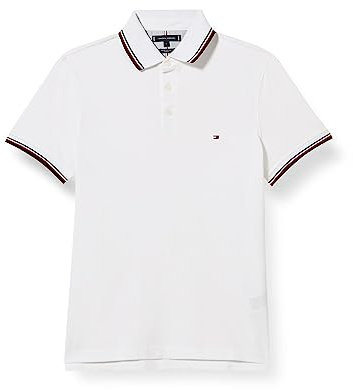 Tommy Hilfiger 1985 RWB TIPPED SLIM POLO MW0MW30750, Uomo, Bianco (White), L
