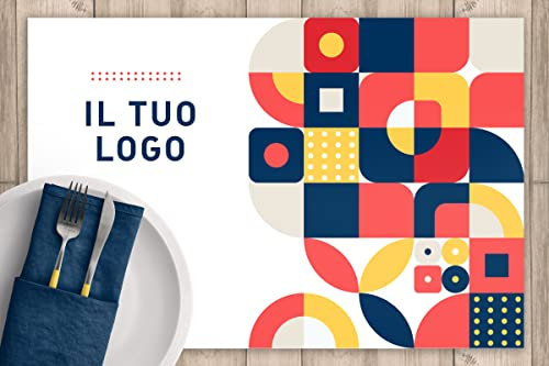 Tovagliette in carta monouso personalizzate con il logo del tuo locale o del tuo evento (Grafica C, 200)