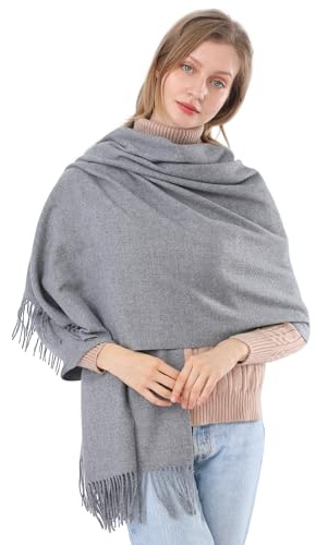 ACNCN Womens Cashmere Scarf Pashmina Shawl Wraps 300g Extra Large Cashmere Thick Scarves for Winter