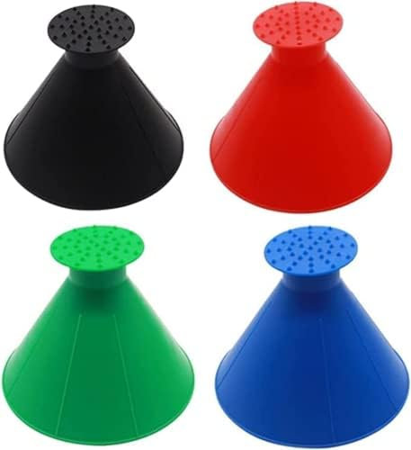 4 pcs Auto Eiskratzer Runde Windschutzscheibe Eis Schnee Frost Entfernung Schaufel Multifunktion Trichter Auto Home Fenster Schnee Entfernung Schaufel Werkzeug Tragbar Langlebig Effizient