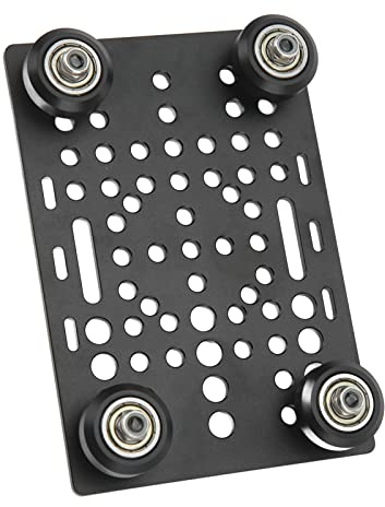 V Gantry Plate, 20 to 80mm Aluminum V Slot Gantry Plate 3D Printer Linear Universal Rail (Board with 4 Plastic Pulleys and Bearings)