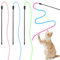 Cobee Juguetes interactivos de Cuerda de Cinta para Gatos, Paquete de 4 Coloridos Abalorios de Cinta de burla para Interiores, de Palo para Gatitos, Juguetes de Varita de arcoíris para Gatos