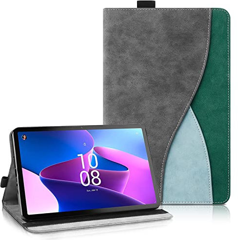 AsWant Funda para Lenovo Tab M10 Plus 3ª Generación 10,6 Pulgadas 2023 TB128FU / TB125FU, Ultra Slim Estuche Protectora Carcasa con Función de Soporte/Cartera Funda para M10 Plus 3 (Gris Oscuro)