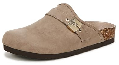Dr. Scholl's Shoes Womens Louis Iconic Clog Mule Mocha Taupe Microfiber 11 M