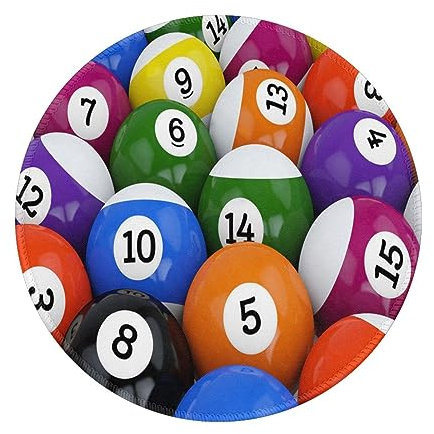 RUNMIND Round Mouse Pad,Billiard Ball,Non-Slip Rubber Base Small Mousepad,waterproof Mouse Mat 8 Inches