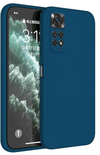 HAFFAN Coque en Silicone TPU Compatible avec Redmi Note 11 / Note 11S (4G) (6.43), Housse Etui de Protection pour Téléphone Portable - Bleu Saphir