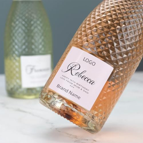 Pahdecor Adesivi impermeabili personalizzati per etichette per bottiglie di vino con logo personalizzato Etichetta di marca Pietre miliari di nozze Regalo Adesivo per vino per compleanno matrimonio