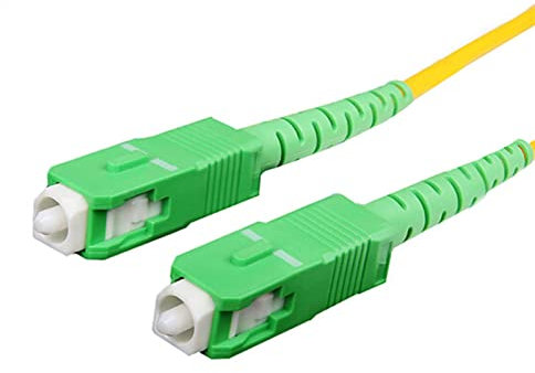 CHB Communications CHB Cable de conexión de fibra óptica simplex corto y resistente de 1 metro SCAPC - SCAPC modo único OS2 9/125 Cable de conexión amarillo Cable de conexión de fibra de 3 mm