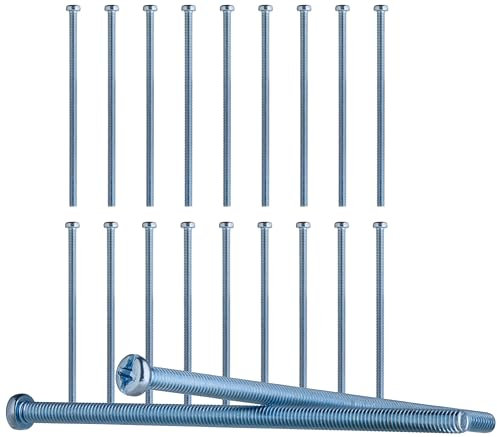 YoiYee M3.5 Electrical Machine Screw Set - 20 Pack in 75mm for Light Switches and Plug Sockets, Bright Zinc Plated with Slotted Head