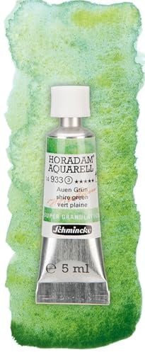 Schmincke – HORADAM® AQUARELL, Super Granulation, Auen Grün, 5 ml, sehr stark granulierende Farbtöne, feinste, supergranulierende Aquarellfarben