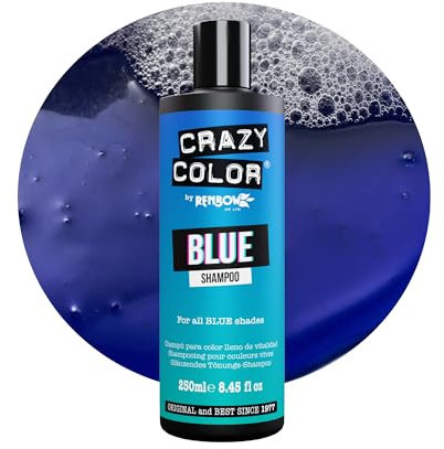 Crazy Color Blue Shampoo for Blue Hair | Maintain, Refresh and Color Protect | For All Blue Hair Types: Electric, Cobalt, and Pastel Blue. Vegan, Cruelty & Sulphate Free, 250ml