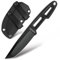 Omesio Pequeño Tanto Cuchillo de Hoja Fija con Vaina, 3.14» 5Cr13MoV Hoja de Acero Horizontal, Negro Full Tang EDC Cuchillo con Cordón para Camping al Aire Libre Senderismo para Hombres Mujeres