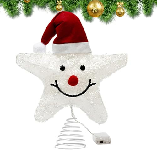 Stella 'albero con luci - Stelle 'albero di Natale, Stella d'oro da 10 pollici per la decorazione 'albero di Natale | Decorazione in metallo con 20 luci LED, decorazioni luminose per alber
