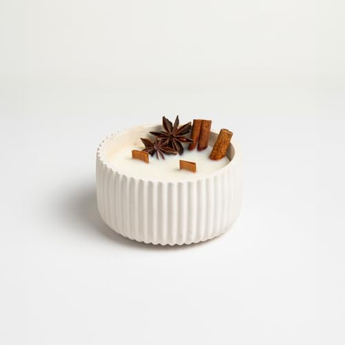 Atuvela, Velas Artesanales de Cera de Soja con Mecha de Madera – Variedad de Aromas Naturales para Ambientación y Decoración (Canela y manzana)