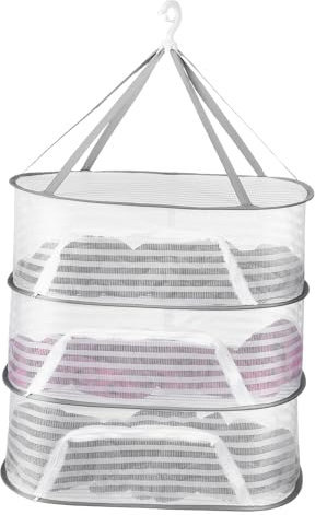 jojofuny 3nivel Cesta De Malla Colgante De Secado Tendedero para Suéteres Gran Capacidad