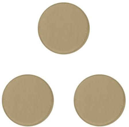 3er-Set Tragbar Rund Sitzkissen 30x30x2cm, Memory-Schaum mit Riemen rutschfest Gemütlich Abnehmbar Waschbar Perlbaumwolle Stuhlkissen für Wohnzimmer, Küche, Konferenzraum, Garten, 2er Set Braun