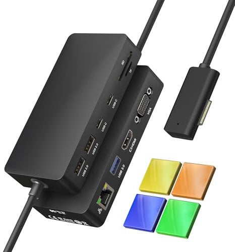 New Microsoft Surface Dock 2, Surface Triple Display Dock with 4K@60Hz HDMI+VGA, 11 in 1 Surface Pro Docking Station for Surface Pro 11/10/9/X/8/7/6/5/4/3,Surface Laptop 7/6/5/4/3/2/1, Surface Go/Book