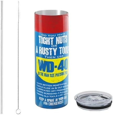 hiwhale Thermos Becher mit schmutzigem Muster, 20 Unzen isolierter Edelstahl Becher mit Deckel, Motoröl Filter Thermos Becher, Vintage Drink Tumbler Wasser Flasche Kaffeetasse, Outdoor Travel Acc