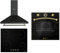 SOLTHERMIC PACK 3 EN 1 NEGRO RUSTICO PLACA VITROCERÁMICA 4 FUEGOS PVTC60 59x52cm / 9 niveles de potencia/Botones + CAMPANA DECORATIVA 60 CM hasta 400m3 + HORNO EXTRA AMPLIO 78L TURBO