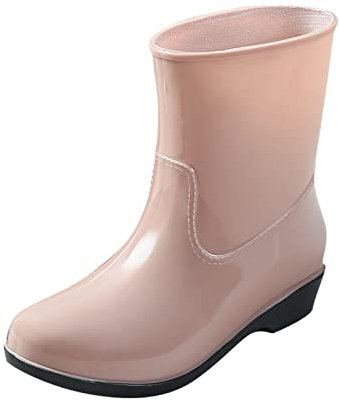 Générique Bottes De Pluie Femme Boots Chaussures Pieds Sensibles Noires Bottine Cuir Talon Noir Santiag Beige Larges Bottines Caoutchouc Mi Mollet Mini Pour Femmes Fantaisie Noire Neige