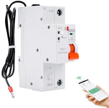 Interruttore magnetotermico differenziale wifi salvavita Interruttore temporizzato contatore elettrico 63A 1P tuya controllo recovery reclosing Protezione da sottotensione sovraccarico.