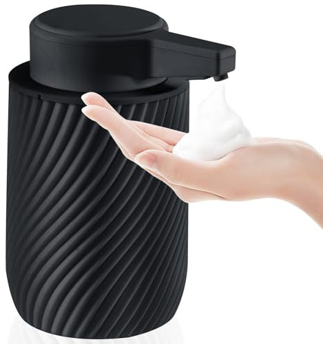 Seifenspender Automatisch 300ml Elektrischer Automatic Schaum Soap Dispenser mit Sensor, No Touch Automatischer Seifenspender mit USB Aufladung für Bad, Küche, Toilette Schwarz