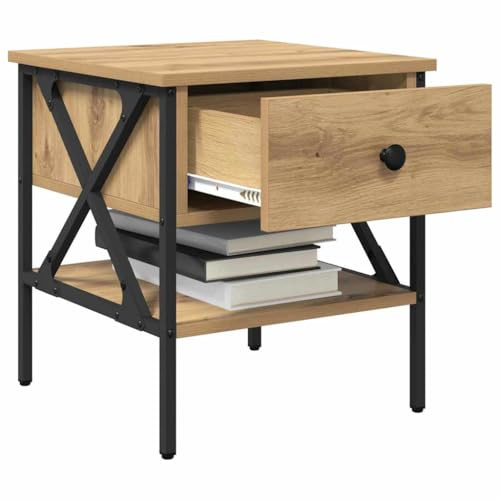 vidaXL Nachttisch mit Schubladen 2 pcs Artisan-Eiche 40 x 42 x 45 cm, Moderne Schlafzimmer Tisch, platzsparender Nachttisch, rechteckige Ablage für kleine Räume, praktisch und stylisch