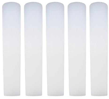 Walfront 5 Stück Klarinettenblätter, Ersatz, Stärke 2,5, Flach, Traditionelle Blätter, Musikinstrumentenzubehör für Anfänger (WHITE)
