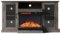 Electric Fireplace Insert TV Stand, 59-Inch Unit with Built-in 3D Flame Effect, Remote Control, Overheat Protection, Wooden Grey Design
